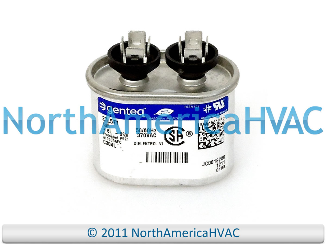 Capcom GE Genteq Capacitor Run Oval 4 uf MFD 370 Volt VAC
